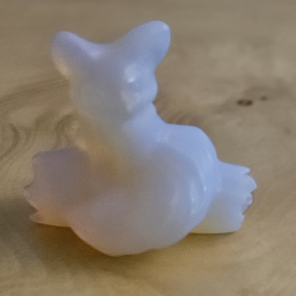 Rose.quartz Fennec Fox Glass Figurine